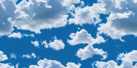 Wall Mural - clouds on the blue sky seamless texture, pattern background (created with generative ai)