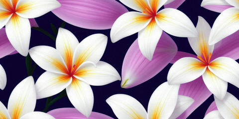 Wall Mural - lily flowers seamless texture, pattern background (created with generative ai)