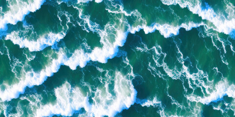 Wall Mural - ocean waves seamless texture, pattern background (created with generative ai)