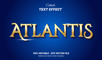 Wall Mural - Editable text style effect - Atlantis text style theme.