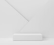 White Pedestal with a Minimal 3D Rendering Scene, Composition and Platforms for Product Photography and Abstract Background