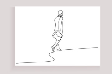 businessman relax tired thinking holding briefcase walking on the road back behind view