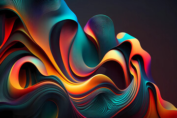 Dynamic Psychedelic Wallpaper Motion, Simple dynamic wavy motion Background, Generative AI