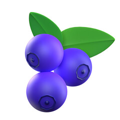 Wall Mural - blueberries fruit 3d render