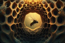 Honeycomb_environment . AI Generated Art Illustration.
