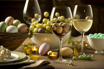 Easter table, generated AI