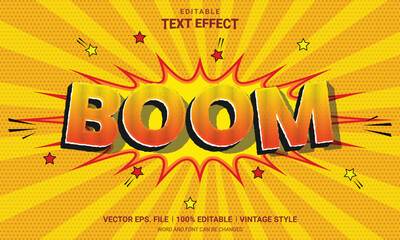 Wall Mural - Boom editable text with comic effect vector