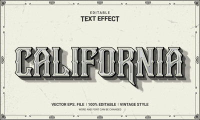 california retro vintage grunge editable text effect