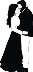 Poster - Black couple  silhouette