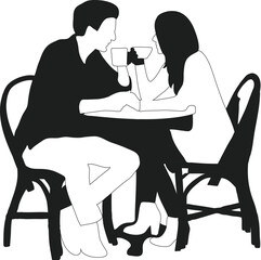 Poster - Black couple  silhouette