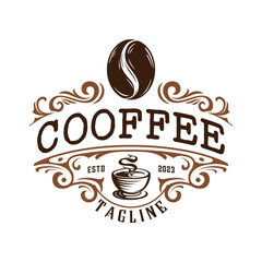 Canvas Print - 
coffee logo design. coffee bean icon, very suitable for coffee business, coffee shop, label etc