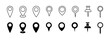 Pin map icon. GPS location pointer collection. Pin place icons collection. EPS 10