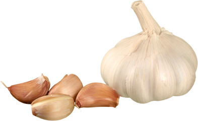 Poster - Fresh garlic cloves isolated on white background