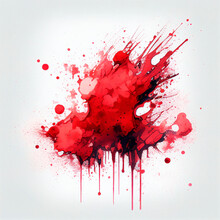Red Stains Background, Watercolor, Ai Generation