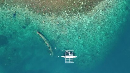 Wall Mural - Aerial View over Lusong Gunboat, Coron, Palawan, Philippines 