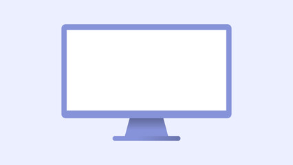 Wall Mural - flat computer monitor white display vector illustration