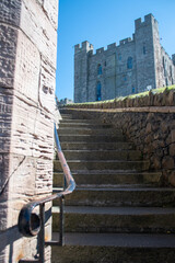 Wall Mural - Steps leading up to the main keep tower at Bamburgh Castle in Northumberland, UK