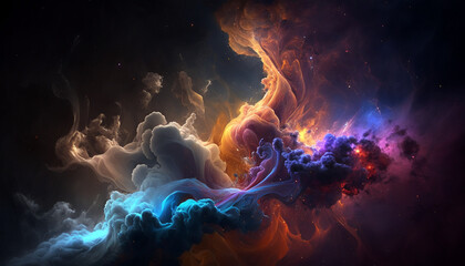 Wall Mural - Beautiful abstract of a space void, vibrant colors, phone background