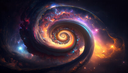 Wall Mural - A colorful abstract spiral background