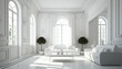 © Gbor - luxury white apartment suite lounge living room, generative ai