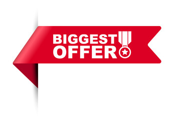 red vector illustration banner biggest offer