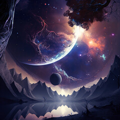 Wall Mural - outer space reflections