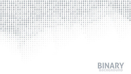 Fototapete - Digital background with binary code by ones and zeros