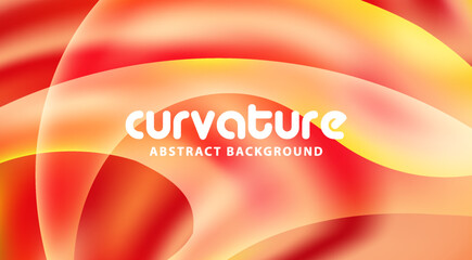 Poster - Curvature. Abstract orangy red background. Vector graphics by saturated colors