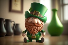 Illustration Of A Cute 3d Leprechaun. St. Patrick's Day Concept. AI Generation