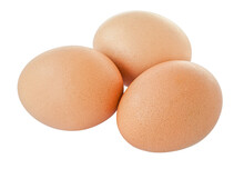 Three Brown Eggs Isolated. Png Transparent