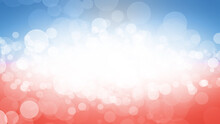 Abstract Blurred Patriotic Red, White And Blue Bokeh Background Texture With Copy Space For Memorial Day, Veterans Day, Labor Day, 4th Of July, Presidents Day Sale And Election Voting