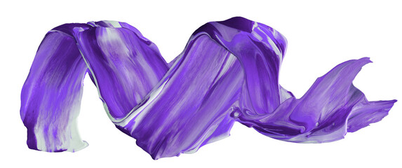 Abstract Paint Stroke Fluid Liquid purple blue isolate element 