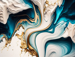 Very beautiful blue paint with the addition Natural Luxury. Style incorporates the swirls of marble or the ripples of agate Generative AI