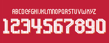 Font Vector Team 2023 Kit Sport Style Font. Football Style Font With Lines Inside. Liverpool Font England Teams. Sports Style Letters And Numbers For Soccer Team