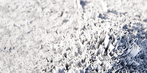 Leinwandbilder - Infinite maze mega city: technology and development concepts, original 3d rendering