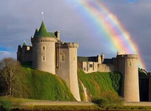 Medieval Castle In The Old Town Of Carcassonne, Scotland, Uk