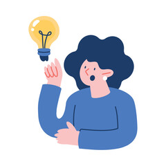 Sticker - woman with bulb