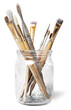 © BillionPhotos.com - Stack of color artist paint brushes in a jar