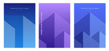 Abstract Geometric Company Brochure. Architectural Construction. Corporate Identity Flyer. Vector Set Business Presentation