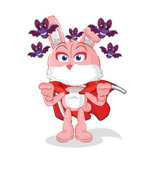 Wall Mural - pink bunny Dracula illustration. character vector