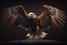American Eagle With Wings Spread Apart Generative AI