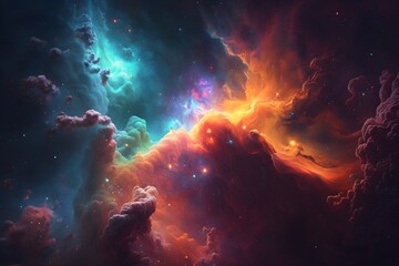 Wall Mural - Illustration realistic galaxy background made with generative AI