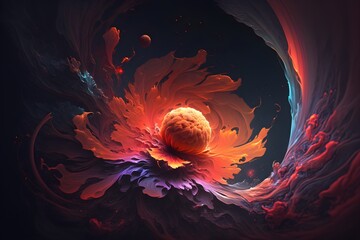 Wall Mural - Illustration realistic galaxy background made with generative AI