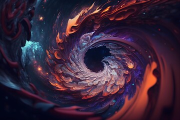 Wall Mural - Illustration realistic galaxy background made with generative AI