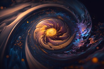 Wall Mural - Illustration realistic galaxy background made with generative AI
