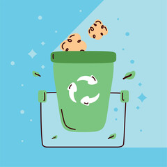 Sticker - recycle bin with arrows