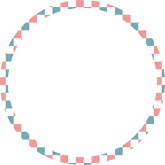 Wall Mural - Circular frame made of squares of two colors, ring shape
