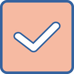 Wall Mural - There is a check mark in a square pattern in a blue frame