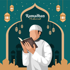 Wall Mural - Flat ramadan islamic ilustration