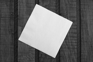 Sticker - Vintage blank white paper piece on wooden desk